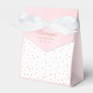 Farbe Rosa und Rose Gold Polka Dot Baby Geschenkschachtel