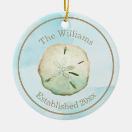 Farbe Sand Dollar Beach Name & Jubiläum Keramik Ornament