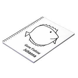 Farbe. Schwarz-Weiß-Fisch Notizblock