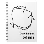 Farbe. Schwarz-Weiß-Fisch Notizblock (Vorderseite)