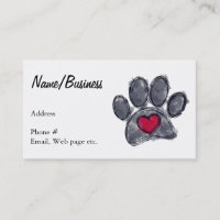 Farbe Schwarzer Hund Paw Print Red Heft Custom