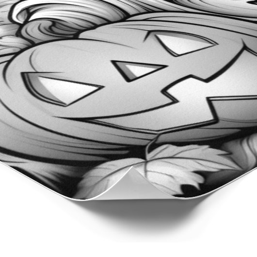 Farbe selbst Jack-O-Lantern-Rückenlehne Poster (Ecke)