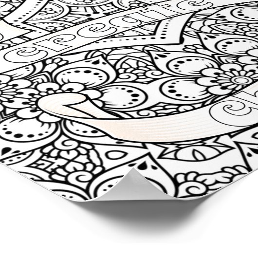 Farbe Sie selbst Poster mit positiven Affirmations (Ecke)