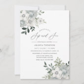 Farbe Silber Sage Blumensieb und sehen Einladung (Vorderseite)