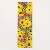 Farbe Sonnenblumen Blumenmuster Rosa + Name Yogamatte (Rückseite)