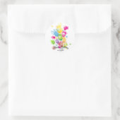 Farbe Splash Birthday Balloons Runder Aufkleber (Tasche)