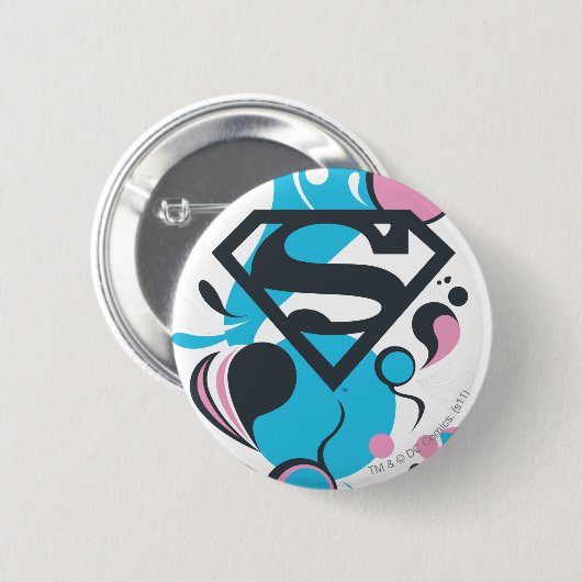 Farbe Splash Blau Button (Vorne & Hinten)