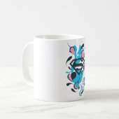 Farbe Splash Blau Kaffeetasse (Vorderseite Links)