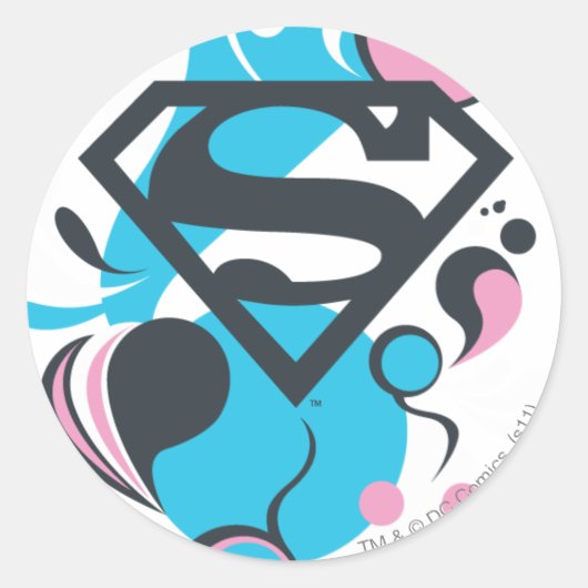 Farbe Splash Blau Runder Aufkleber (Vorderseite)