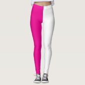 Farbe teilen Halbdunkel Magenta Heiß rosa und halb Leggings (Vorderseite)