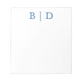 Farbe: Text mit zwei Buchstaben, Monogramm Notizblock (Vorderseite)