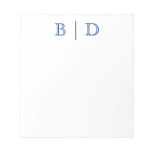 Farbe: Text mit zwei Buchstaben, Monogramm Notizblock