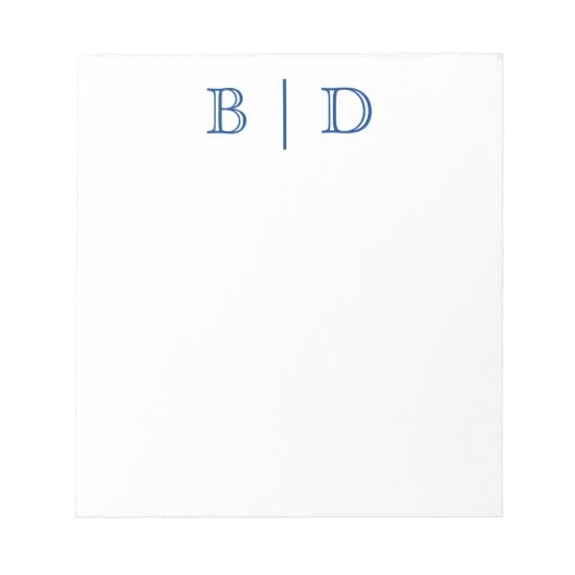 Farbe: Text mit zwei Buchstaben, Monogramm Notizblock (Vorderseite)