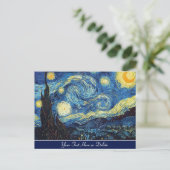 Farbe/Text Vincent van Gogh Starry Night Art Postkarte (Stehend Vorderseite)