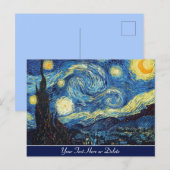 Farbe/Text Vincent van Gogh Starry Night Art Postkarte (Vorne/Hinten)