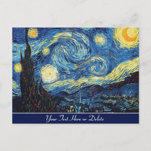 Farbe/Text Vincent van Gogh Starry Night Art Postkarte (Vorderseite)