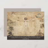 Farbe/Text Vitruvian Mann Leonardo da Vinci Kunst Postkarte (Vorne/Hinten)
