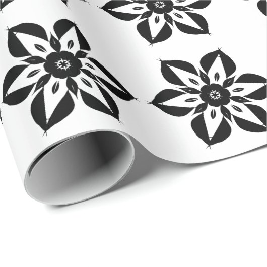 Farbe! Umhüllungspapier aus schwarzer Blume Geschenkpapier (Rolleneckpunkt)