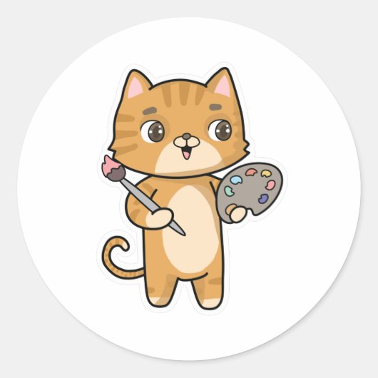 Farbe und Pinselstrich Runder Aufkleber (Vorderseite)