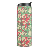 Farbe und Rose Harmonie - Nahtloses Muster Thermosbecher (Nach links gedreht)