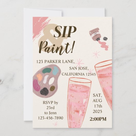 Farbe und Sip Einladung Weinprobe (Vorderseite)