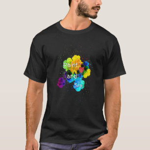 Farbe und Sip Party Wein Trinken Regenbogenfarbe T-Shirt