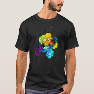 Farbe und Sip Party Wein Trinken Regenbogenfarbe T-Shirt