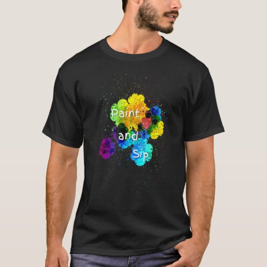 Farbe und Sip Party Wein Trinken Regenbogenfarbe T-Shirt (Vorderseite)