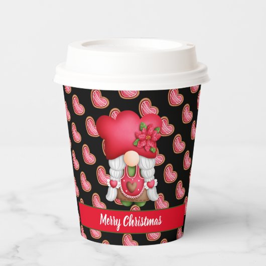 Farbe und Text des Herzens anpassen Pappbecher (Vorderseite)