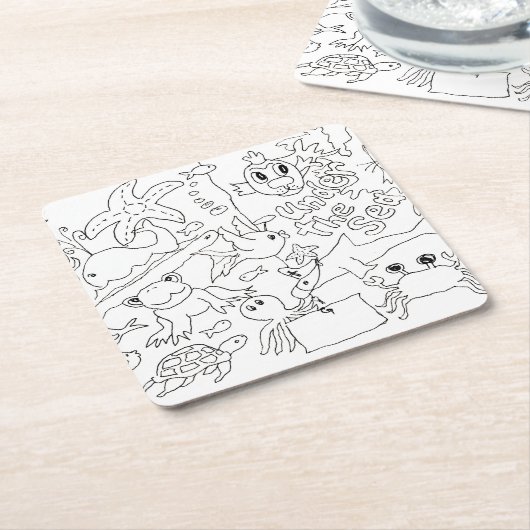 Farbe: "Unter dem Meer" Rechteckiger Pappuntersetzer (angewinkelt)