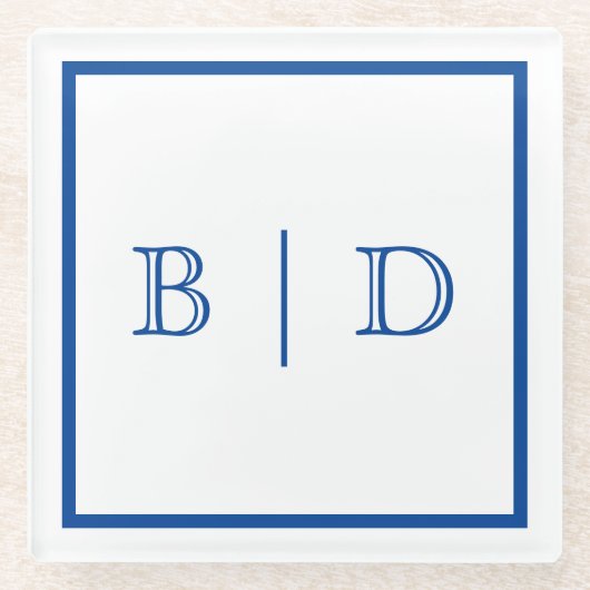 Farbe: Untersetzer aus Monogramm, zwei Buchstaben (Vorderseite)