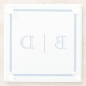 Farbe: Untersetzer aus Monogramm, zwei Buchstaben (Rückseite)