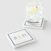 Farbe: Untersetzer mit Monogramm, zwei Buchstaben (Seitenansicht)