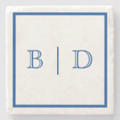 Farbe: Untersetzer mit Monogramm, zwei Buchstaben (Vorderseite)