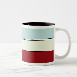 Farbe versieht Muster mit einem Band Zweifarbige Tasse