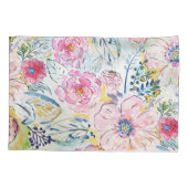 Farbe von Hand mit Aquarellfarbe Blumendesign Kissenbezug (Rückseite)