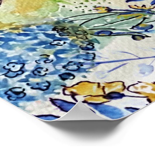 Farbe von Hand mit Aquarellfarbe Blumendesign Poster (Ecke)