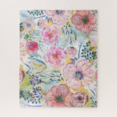 Farbe von Hand mit Aquarellfarbe Blumendesign Puzzle (Vertikal)