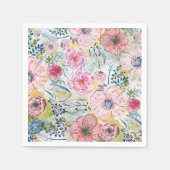 Farbe von Hand mit Aquarellfarbe Blumendesign Serviette (Vorderseite)