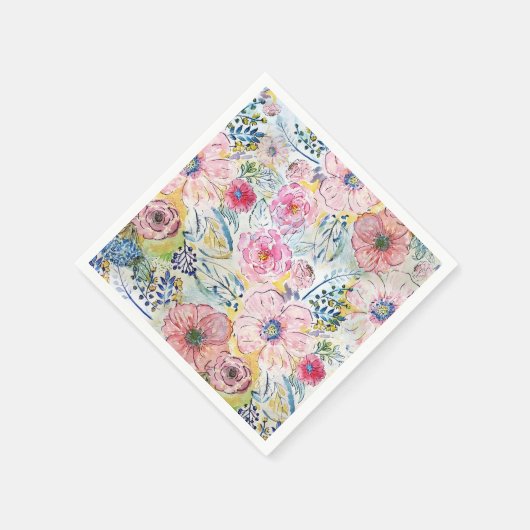 Farbe von Hand mit Aquarellfarbe Blumendesign Serviette (Ecke)