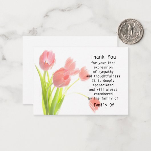 Farbe von Tulip Danke Karte (Vorderseite/Rückseite Beispiel)