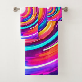 Farbe Vortex: Dynamisches Design Badhandtuch Set