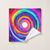 Farbe Vortex: Dynamisches Design Badhandtuch Set (Waschlappen)