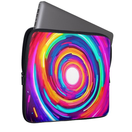 Farbe Vortex: Dynamisches Design Laptopschutzhülle (Vorne Rechts)