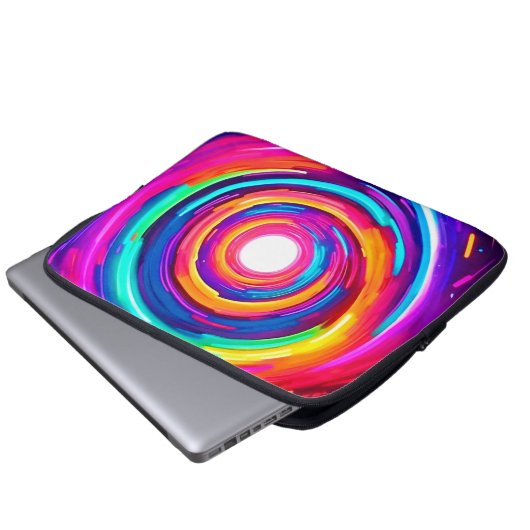 Farbe Vortex: Dynamisches Design Laptopschutzhülle (Vorne Knopf)