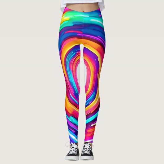 Farbe Vortex: Dynamisches Design Leggings (Vorderseite)