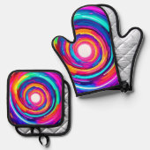 Farbe Vortex: Dynamisches Design Ofenhandschuh & Topflappen-Set (Vorderseite/Rückseite)