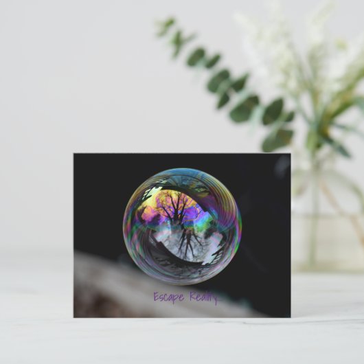 Farbe vs. Schwarz/Weiß-Blase Postkarte (Stehend Vorderseite)