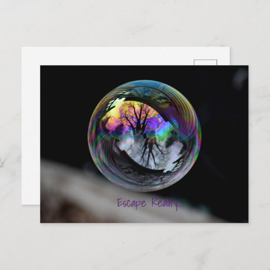 Farbe vs. Schwarz/Weiß-Blase Postkarte (Vorne/Hinten)