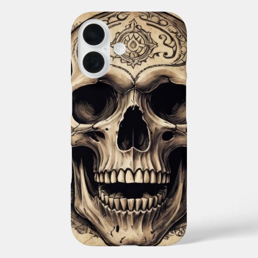 Farbe zeichn eines Schädels auf der Pergamentabdec Case-Mate iPhone Hülle (Rückseite)
